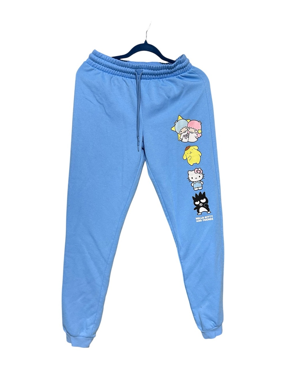 Hello Kitty & Friends Sanrio Fleece Jogger Sweatpants Size S Blue Kawaii